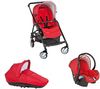 BEBE CONFORT Kombi-Kinderwagen Streety Lifestyle red + Fußsack Lifestyle red für Autositz Klasse 0+ Créatis + Basis Streety Klasse 0+