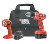 BLACK & DECKER Akkubohrer 12 V - EPC12TCBK + 2 Akkus + Transporttasche + Taschenlampe + Werkzeugtasche Probag BS.T20PG