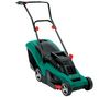 BOSCH Rasenmäher 1300 W Rotak 34 + Helm mit Visier und Gehörschutz 2944 + Gartenhandschuh aus Leder 570-20 - Größe 9/L