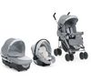 CHICCO Kombi-Kinderwagen Trio Enjoy Fun Moonstone + Buggy Board mini schwarz/rot