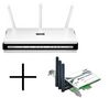 D-LINK Router WLan DIR-655 Switch 4 Ports+ WLan-Netzwerkkarte PCI-Express DWA-556 802.11n