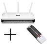 D-LINK WLAN-Router DIR-655 Switch 4 ports + USB-WLAM-Sticki DWA-140 + Mini-Gas zum Entstauben 150 ml + Universalreinigungsspray 250 ml