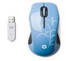 HP Maus Wireless Comfort Mobile Mouse NP141AA - Wasserlilie + USB-Hub 4 Ports UH-10 + Spender EKNLINMULT mit 100 Feuchttüchern