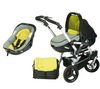 JANE Kombi-Kinderwagen Slalom Pro Reverse + Autokindersitz Matrix Cup + Babywanne Pro Light Anis + Buggy Board Maxi Schwarz