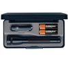 MAGLITE Set M2A65L Taschenlampe Mini R6 + Schweizer Taschenmesser schwarz + 4 Batterien Evoia LR03EE