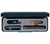 MAGLITE Set Taschenlampe Solitaire + Schweizer Taschenmesser K3A652 schwarz + 4 Batterien Evoia LR03EE