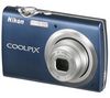 NIKON Coolpix  S230 blau + Ultrakompaktes Etui 9,5 x 2,7 x 6,5 cm + SDHC-Speicherkarte 8 GB + Akku EN-EL10-kompatibel + Speicherkartenleser 1000 in 1 USB 2.0