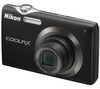 NIKON Coolpix  S3000 Schwarz + Ultrakompakte PIX-Ledertasche + SDHC-Speicherkarte 4 GB