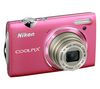 NIKON Coolpix S5100 - rose éclatant + Kompaktes Lederetui 11 x 3,5 x 8 cm + SDHC-Speicherkarte 4 GB