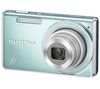 OLYMPUS FE-5030 Aquamarine Blue + Ultrakompakte PIX-Ledertasche + SDHC-Speicherkarte 8 GB