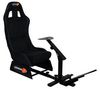 PLAYSEATS Rennsitz Evolution Alcantara + Fußplatte zur Anbringung eines Lenkrads  + Schutzteppich 40000 - schwarz + Seat Slider  + Halterung für Schaltungen G25