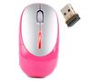 SAITEK Optische Maus wireless + Nano-Stecker M100X - rosa + USB-Hub 4 Ports UH-10 + Mauspad Jersey Cloth - silber