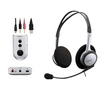 SONY Headset DR-260USBS + Spender EKNLINMULT mit 100 Feuchttüchern + USB 2.0-4 Port Hub