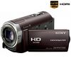 SONY High Definition Camcorder HDR-CX350VE bordeauxrot + Transporttasche TBC305K + Lithium-Akku NP-FV70 + SDHC-Speicherkarte 16 GB