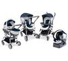 Kombi-Kinderwagen Trio Living Astral + Babywippe Spring blau